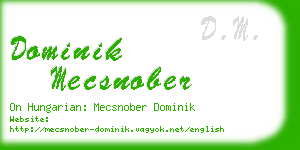 dominik mecsnober business card